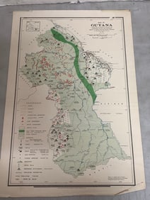 July 1967 map of Guyana(16in.x23.5in.)