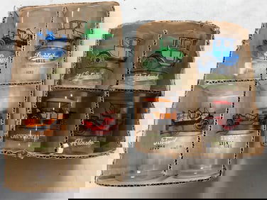 Hazel-atlas glass cups(4.5in.tallest)