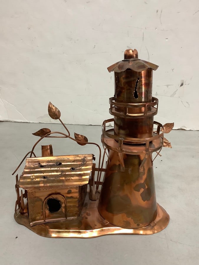 Vintage copper metal music box (11in Tall) (1 of 1)