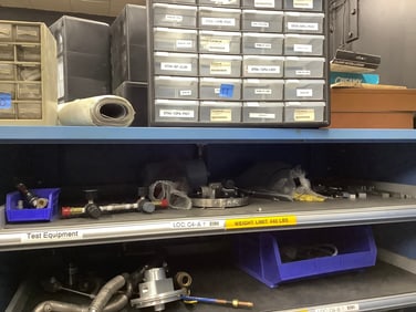 Shelf lot of test equipment