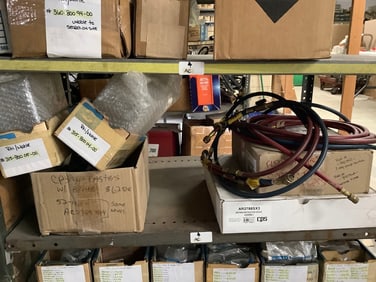 Shelf lot of new in package rebuilding parts