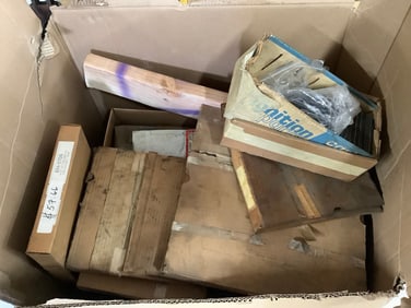 Box full of rotary lift rebuild kits