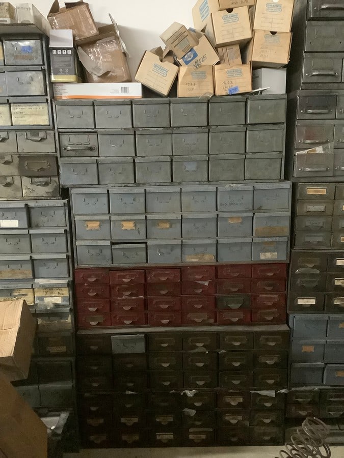 Tool bins filled with rebuild kits: Tool bins filled with rebuild kits