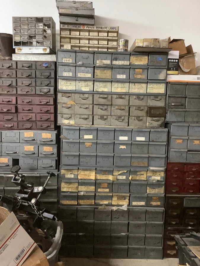 Tool bins filled with rebuild kits: Tool bins filled with rebuild kits