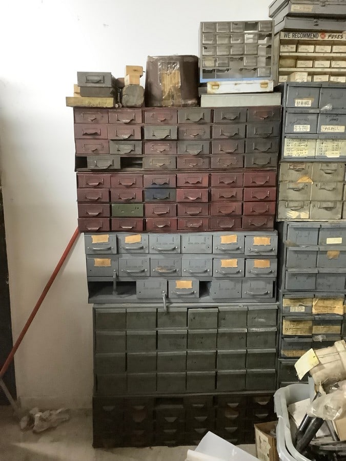 Tool bins filled with rebuild kits: Tool bins filled with rebuild kits
