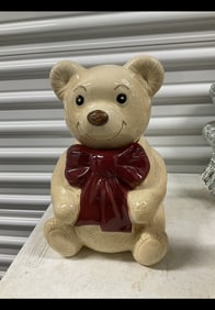 vintage Metlox California Teddy Bear with Bow Cookie Jar