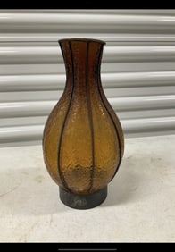 Amber glass lamp shade 11in