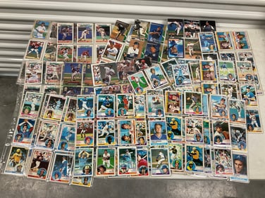 lot of various baseball cards with various years