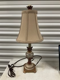 wooden table side lamp with shade 20" tall