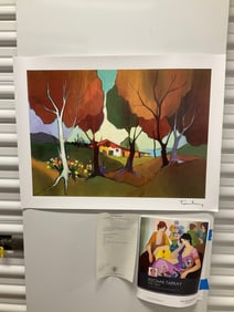 Jamestown Cottage Tarkay, Itzchak Seriolithograph in Color Signed with COA 24x18