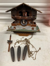 Swiss cuckoo clock Swiss house with Swiss music 12x13