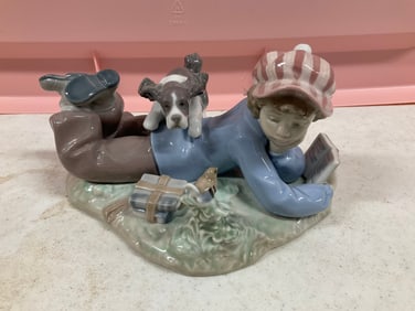 LLadro "Study Buddies" Porcelain figure 7x4