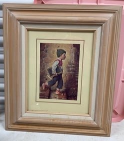 1986 framed Boy artwork 19x22