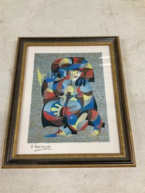 A Krasnyansky 1998 "Harmony" serigraph signed abstract 12x10