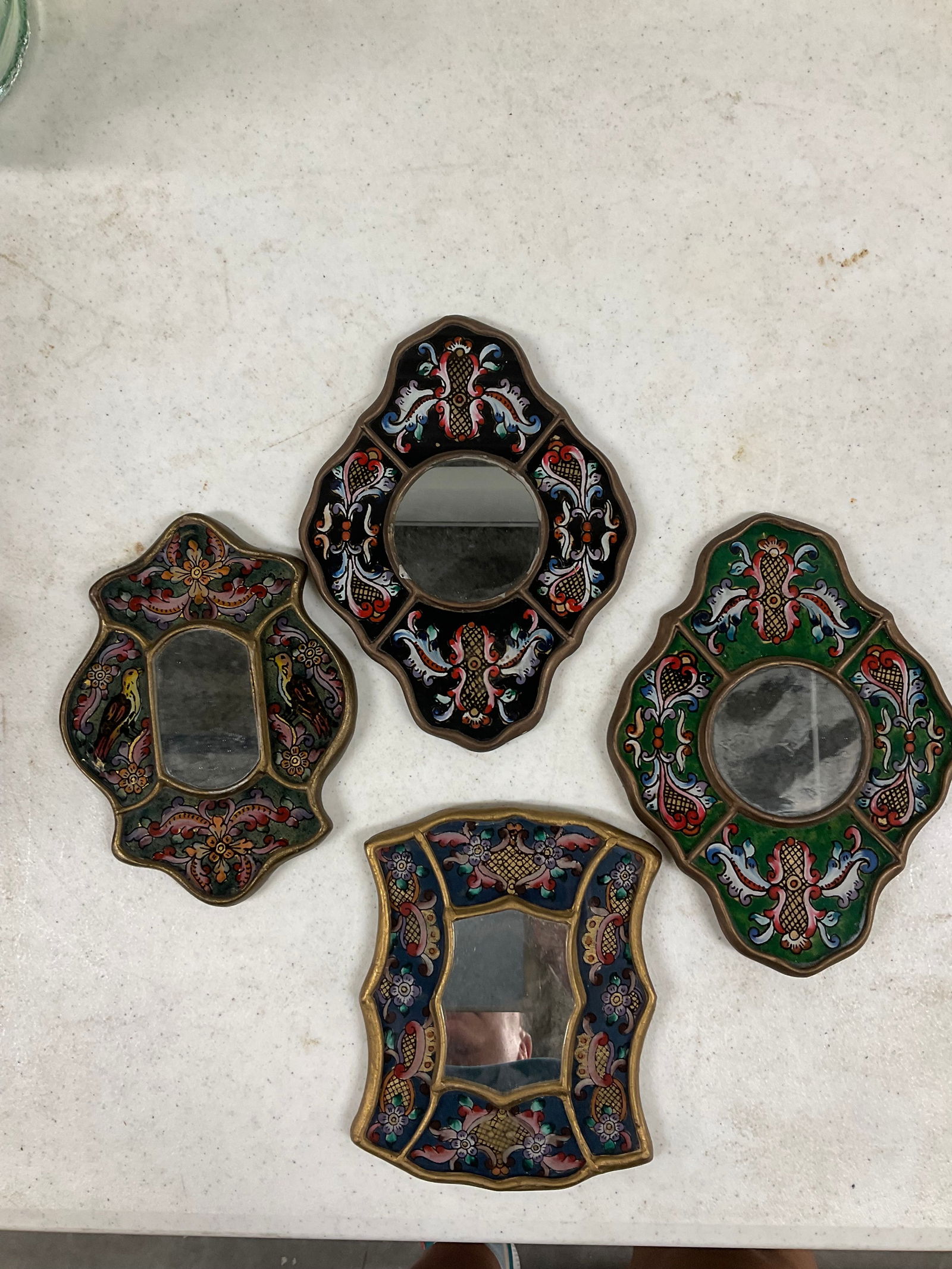 Lot of 4 stained glass mirror wall hangings (1 of 1)