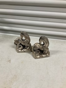 Lot of 2 brass horse bookends