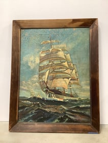 1936 framed painting signed J.A. Weisberg(21.5in.x27.5in.)