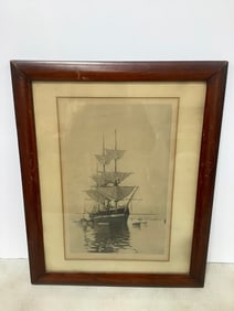 The Iphigenia in the Roadstead of Toulon 1893 framed print(16.5in.x20.5in.)