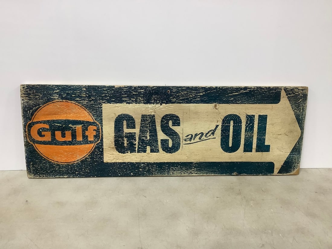 Wooden Gulf sign(11.5in.x35in.): Wooden Gulf sign(11.5in.x35in.)