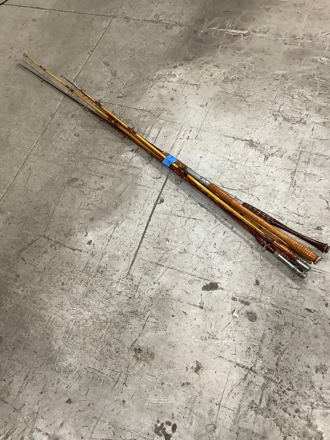 Various fishing poles: Various fishing poles