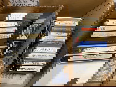 VHS tapes and 8 tracks(Johnny Lee, Neil Sedaka, Dr.Hook, and more)