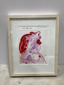 Framed 1996 art print signed Parker(12in.x15in.)