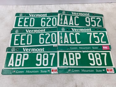 Vermont license plates