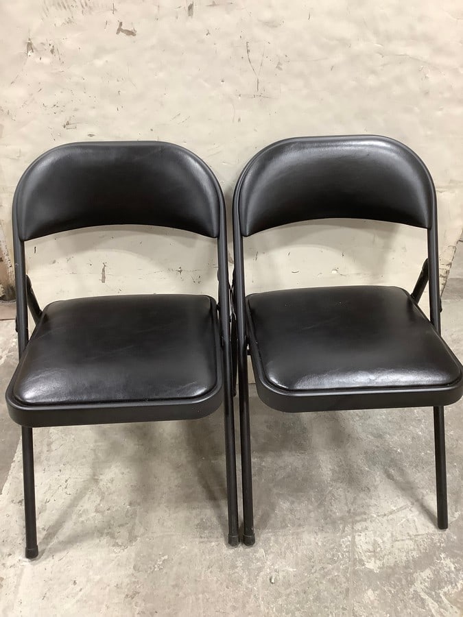 Set of 2 black fold up chairs (1 of 1)