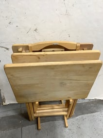 Wooden fold up tables with stand