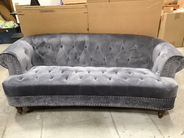 Vintage cushioned sofa couch(78in.long-one leg damaged-needs to be reattached)