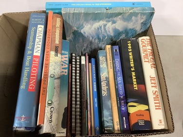 Various Books (Daring the Sea, The Pressure Oven Cookbook, War, and more)