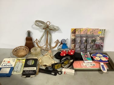 Rub On Transfers, Thick Lead Colored Pencils, All Purpose Labels, Vintage Noma-Elite Angel Tree