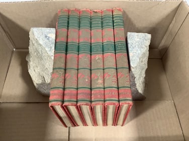 Vintage books with bookends