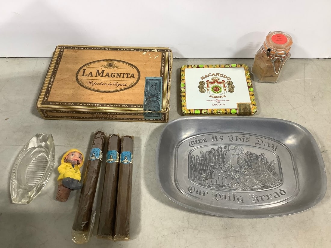 Vintage cigar boxes, Eales 1779 metal tray, and more: Vintage cigar boxes, Eales 1779 metal tray, and more