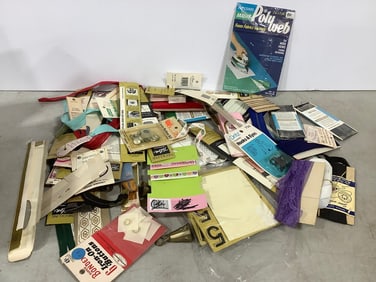 Various fashion accessories(hooks & eyes, cover button kit, zippers, and more)