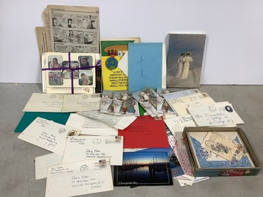 Vintage ephemera(lottery tickets, letters, cards, and more)