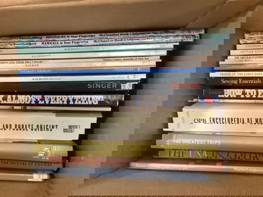 Vintage books(The USA in Color, 100 Greatest Trips, Sewing Essentials, and more)