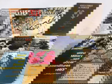 Vintage magazines(Life, People, Marine Tactical, etc.) and decorative wall plaque