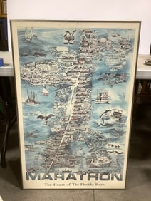 Marathon the Heart of the Florida Keys framed print(25in.x38.5in.)