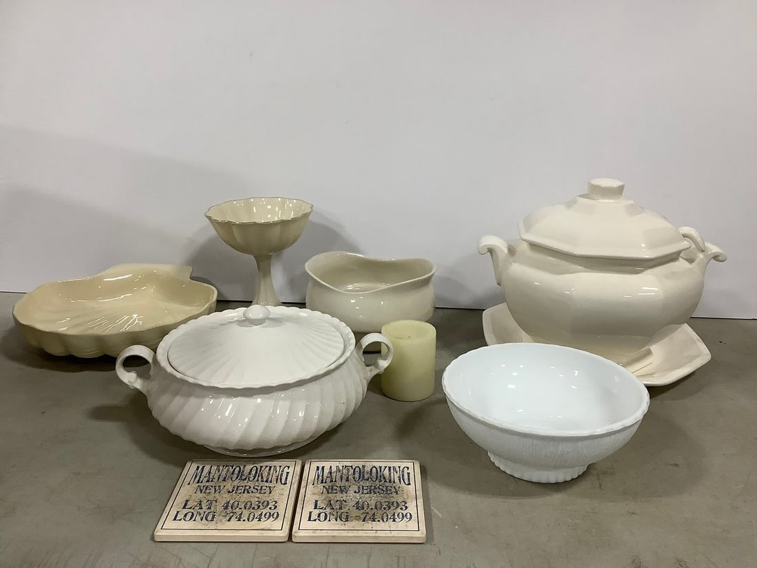 Lenox candy dish, ceramic serving pot with ladle, and more(tallest 8.5in.) (1 of 1)