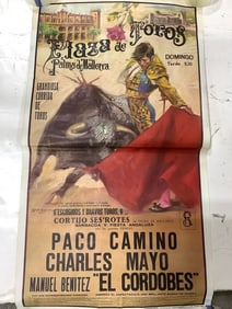Vintage Plaza de Toros de Palma Poster from Spain with original tube(21in.x38in.)