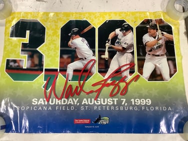 Vintage Wade Boggs 3000 Hit Front/back poster 1999(35in.x24in.)