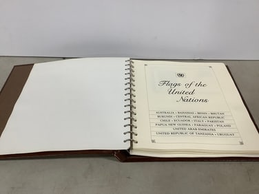 Vintage flags of the United Nations stamps and envelopes