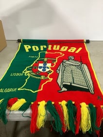 Vintage Portugal Coat of Arms Quinas hanging banner(17in.x25in.)
