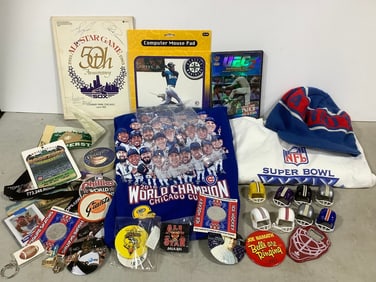 Vintage sports lot(Cubs, Phillies, Patriots, signed 1983 All Star Program and more)