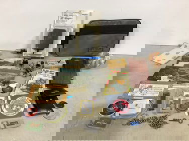 Vintage junk drawer lot(Bates List Finder, keychains, and more)