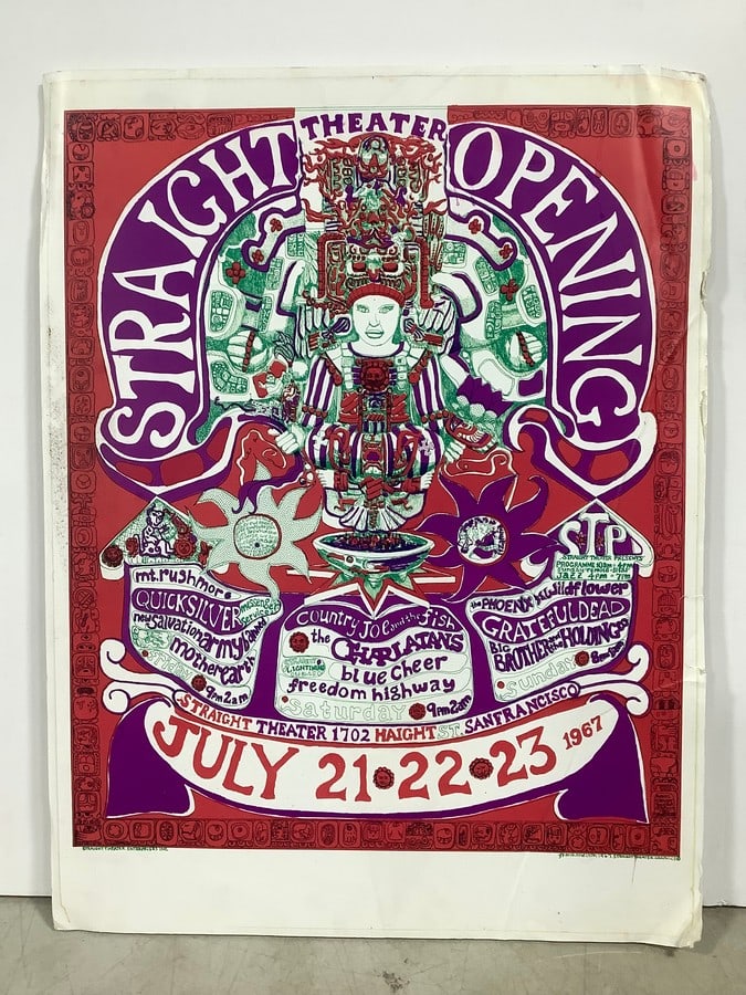 Straight Theater Opening Print on Board - 1967 (19.5inx25.75in) (1 of 1)
