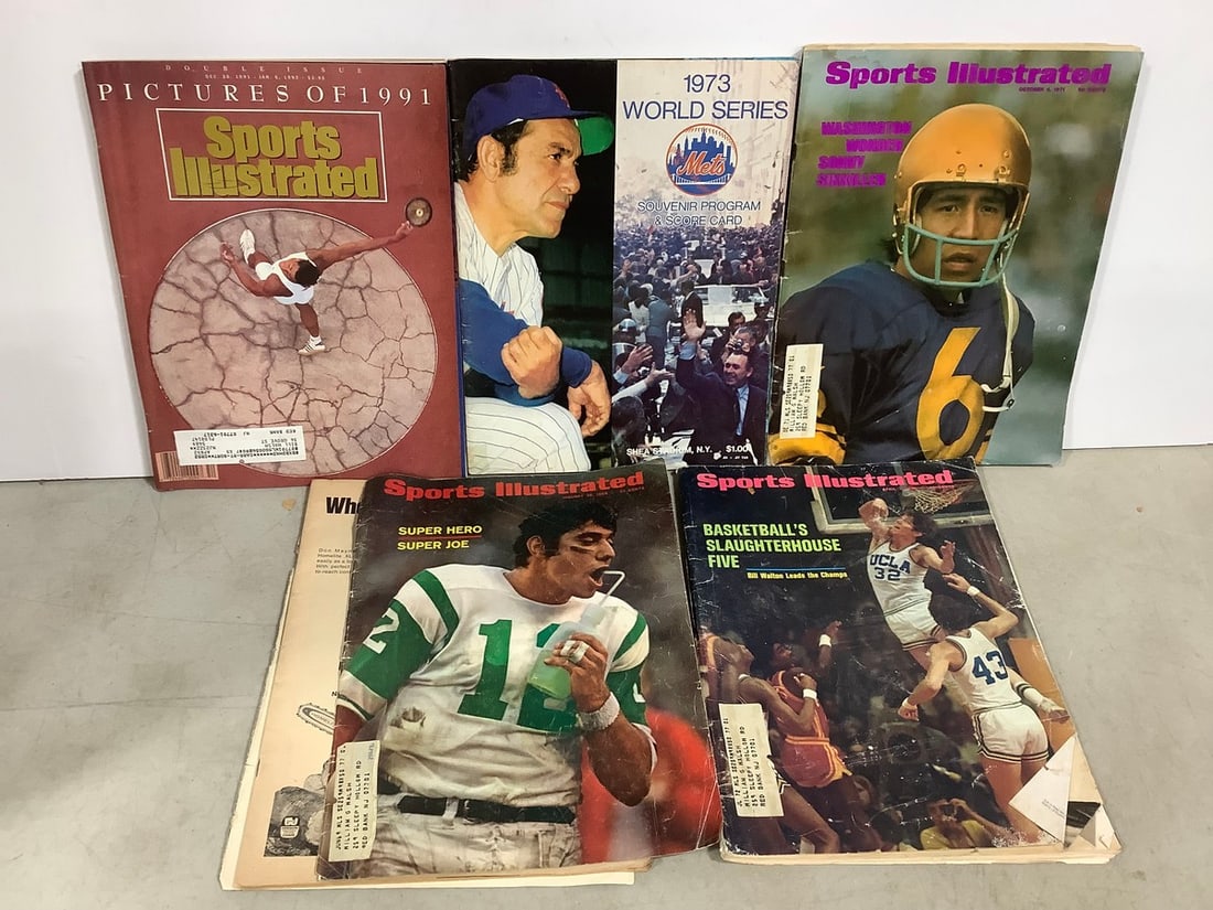 Various Sports Illustrated Magazines (1960s-1990s) and 1973 World Series Mets Program (1 of 1)
