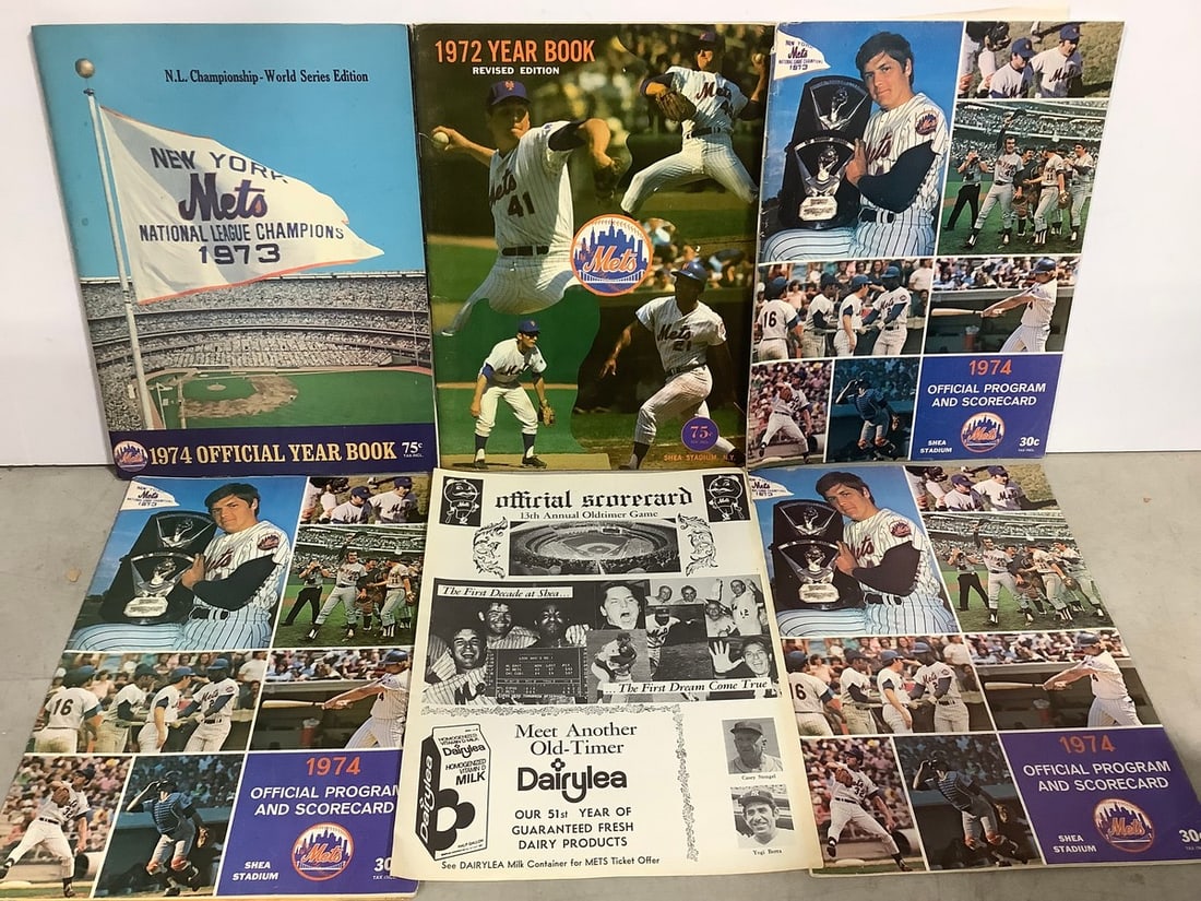 Vintage Mets Programs, and NY Mets Official Yearbooks (1972 and 1973) (1 of 1)