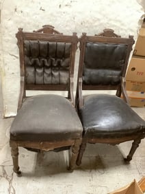 Early 1900's set of chairs(wheels on front end of chairs)